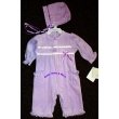 LeTop Lavender Lilly Velour Jumpsuit - 6 month