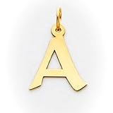 Block Letter Charm, Yellow Gold