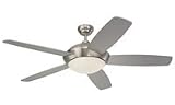 Monte Carlo 5SLR52BSD - Monte Carlo Sleek Ceiling Fan - Brushed Steel