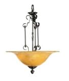 Framburg 1120MB Vintage 3 Light Ceiling Pendant in Mahogany Bronze with Cognac glass
