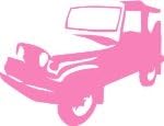 Front of Jeep Stencil Vinyl Sheet Sticker, Matte Cotton Candy 7.2'