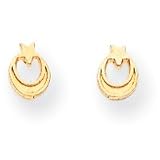 14k Polished Moon and Star Post Childrens Earrings