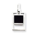 Sterling Silver Onyx Pendant with Chain - 16 Inch