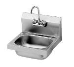 Hand Sink, 17 in x 15 in, Wall Mount, 6 in Deep, Splash Mount Gooseneck Faucet 11cyQOFhE0L. SL160 Hand Sink, 17 in x 15 in, Wall Mount, 6 in Deep, Splash Mount Gooseneck Faucet