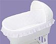 White Batiste Short Standard Bassinet Liner with Sheet
