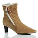 AJ. Valenci Suede Ankle Boots with Faux Fur Trim