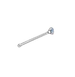 Sterling Silver Lt Blue Stone Nose Stud - 1.5 mm End Ball - Sold as a Pair