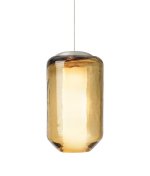 LBL Lighting HS574AMBZLEDMPT Mason Energy Smart 1 Light Mini Pendant in Bronze with Amber glass