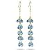 18K Yellow Gold Blue Topaz Grapevine Earrings title=