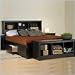 Prepac Black Sonoma King Bookcase Platform Storage Bed