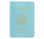 Baekgaard New Vera Bradley Passport Cover from the Colorful Leather Collection - Caribbean Blue