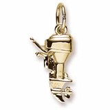 Rembrandt Charms Outboard Motor Charm, 22K Yellow Gold Plate on Sterling Silver