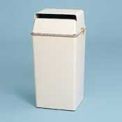 Security Trash Receptacle with 36 Gallon Capacity, 18 x 18 x 37-1 2, Putty SAF9693PT