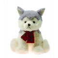 Christmas 15 Sitting Husky With Christmas Plaid Scarf (pack Of 6) Pack of 6 pcs by Christmas