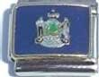 Clearly Charming Maine State Flag Italian Charm Bracelet Link