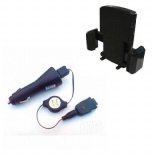 KMS - E600 OLD SAMSUNG 3 IN 1 CAR KIT - CAR USB FAST CHARGER, USB TO RETRACTABLE SAMSUNG & BLACK VENT HOLDER