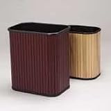 Rectangular Wooden Wastebasket, 28-Quart, Mahogany Finish CVR09853