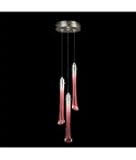 Fine Art Lamps 794740LD-650166PA Catalyst Energy Smart 3+1 Light Mini Pendant in Satin Nickel with Pale Amethyst Crystal Rods glass