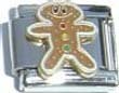 Clearly Charming Gingerbread Man Christmas Theme Italian Charm Bracelet Link
