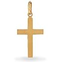 Jewelco London 9ct Yellow gold light weight flat cross pendant ( 0.6g )