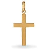 from Jewelco London Jewelco London 9ct Yellow gold light weight flat cross pendant (0.6g)