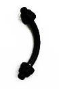 Body Jewelry - Short Spiral Spike Titanium Black Eyebrow Bar (18g) - Eyebrow Ring (1pc)