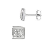 Review   / 1/3ctw Multi-Top Princess Cut Diamond Earrings