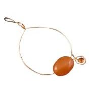 Peach Aventurine and Spessartite Garnet Futuristic Hoop Earrings
