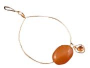 Click here to buy Peach Aventurine & Spessartite Garnet Futuristic Hoop Earrings.