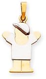 Boy With Cap Charm, Yellow/White Gold