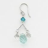 Sterling Silver Blue Topaz & Crystal Earrings