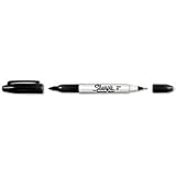 Sharpie Twin-Tip Permanent Marker, Fine/Ultra Fine Tip, Black Ink SAN32001