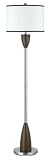 Brushed Steel and Faux Wood Floor Lamp