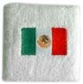 Thick Solid Color Embroidery Wrist Band w / Mexican Flag Logo
