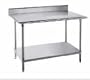 Advance Tabco 14-Gauge Stainless Steel Top - w/ Backsplash & Undershelf - Model KSS-307