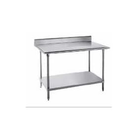 Advance Tabco 14-Gauge Stainless Steel Top - w/ Backsplash & Undershelf - Model KSS-307