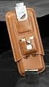 Executive Style Genuine Light Brown Leather 3 Piece Cigar Case Holder, Lighter and Cutter