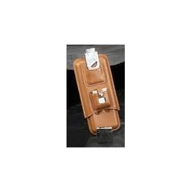 Executive Style Genuine Light Brown Leather 3 Piece Cigar Case Holder, Lighter and Cutter