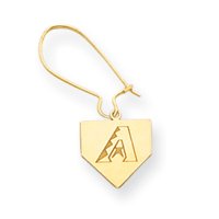 14K Arizona Diamond Backs Home Plate A Logo Kidney Wire Earrings
