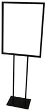 Matte Black Bulletin 22"Wx28"H Sign Holder W/Two Uprights