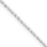 Sterling Silver 0.8MM D-Cut Fancy Chain Necklace - 16 Inch - Italian