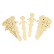 PEOPLE SHAPED WOOD CRAFT STICKS 36