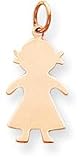 Girl Silhouette Charm, Pink Gold