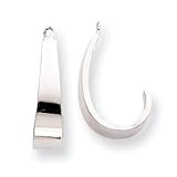 14k White Gold Polished J-Hoop Earrings Jackets - JewelryWeb
