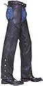 Leather Chaps - Plain Lined Unisex Leather Motorcycle Chaps LC401