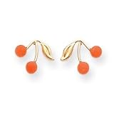 14k Coral Cherry Post Earrings