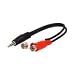 2 x RCA Male / 1 x 3.5mm Stereo Female, Y-Cable, 6 inch