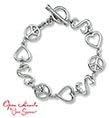 Open Hearts Bracelet 7.5" Length Sterling Silver