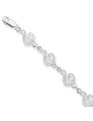 Sterling Silver Treble Clefs Bracelet QA26-7"