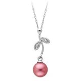 14kt. White Gold, Cultured Freshwater Pink Pearl Pendant